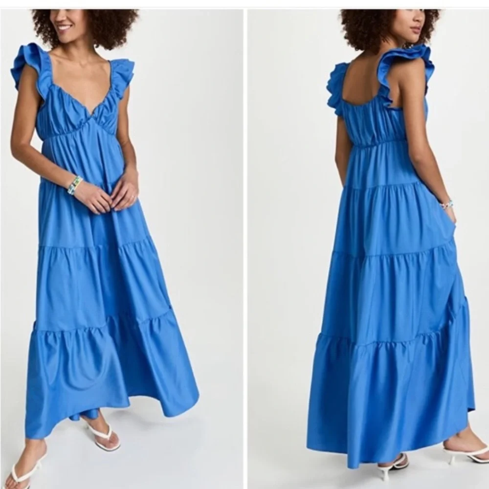 NWT English Factory pink ruffle tiered maxi dress M Vici Caprice dress - Picture 2 of 13